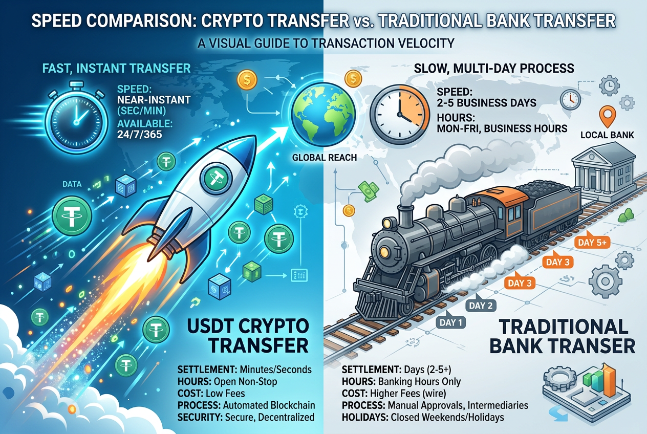 Porównanie szybkości wypłat kryptowalut vs tradycyjny bank